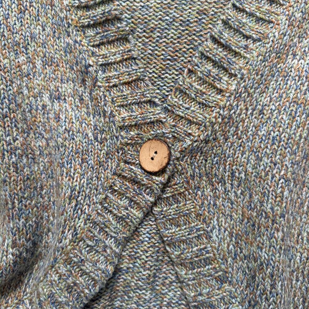 Vintage Christopher & Banks Green Blue Marled Knit Cardigan Sweater Women's M - Picture 4 of 7